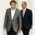 安藤氏と共に会見を行った河野JSC理事長（右）／（Ｃ）日刊ゲンダイ