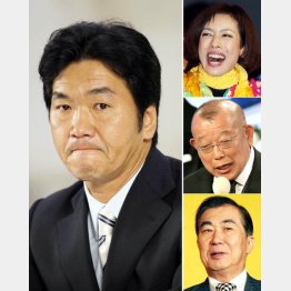 左から時計回りに、島田紳助、久本雅美、鶴瓶、桂三枝（Ｃ）日刊ゲンダイ