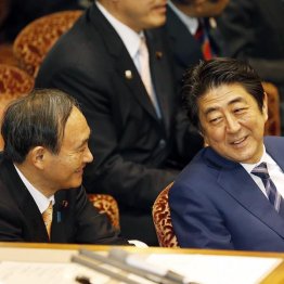 安倍首相（右）と菅官房長官／（Ｃ）日刊ゲンダイ