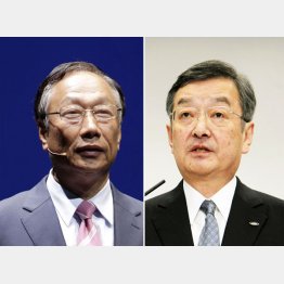 鴻海の鄭会長（左）とシャープの高橋社長／（Ｃ）日刊ゲンダイ