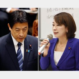 塩崎大臣（左）と山尾議員（Ｃ）日刊ゲンダイ