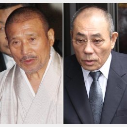 司忍６代目山口組組長（左）と井上邦雄神戸山口組組長／（Ｃ）日刊ゲンダイ