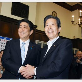 安倍首相（左）と山口那津男公明党代表／（Ｃ）日刊ゲンダイ