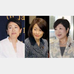 大穴・安藤優子、対抗・丸川珠代、本命・小池百合子の各氏（Ｃ）日刊ゲンダイ