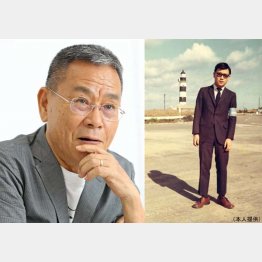 作家の山本一力さん（右は添乗員時代）／（本人提供）