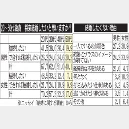 「結婚したくない」理由の１位は「一人でいるのが好き」／（Ｃ）日刊ゲンダイ