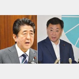 安倍首相（左）と松野大臣（Ｃ）日刊ゲンダイ