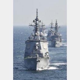 ミサイル防衛で装備を高める海自のイージス艦（Ｃ）共同通信社