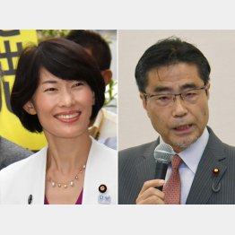 知名度は丸川前五輪相の一本勝ち（写真右は若狭衆院議員）／（Ｃ）日刊ゲンダイ