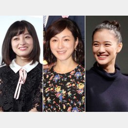 左から橋本環奈、広末涼子、蒼井優（Ｃ）日刊ゲンダイ