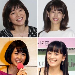 左上から時計回りに八木亜希子、加藤綾子、脊山麻理子、夏目三久（Ｃ）日刊ゲンダイ