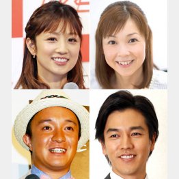 左上から時計回りに、小倉優子、はしのえみ、要潤、濱田岳（Ｃ）日刊ゲンダイ