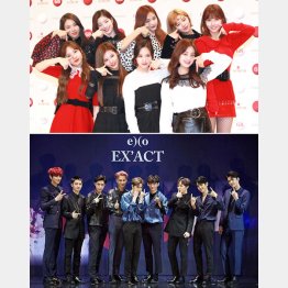 「ＴＷＩＣＥ」は紅白にも出場（下は「ＥＸＯ」＝提供写真）／（Ｃ）日刊ゲンダイ