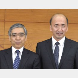黒田日銀総裁（左）と中曽宏副総裁（Ｃ）共同通信社