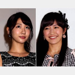 ＡＫＢ４８の柏木由紀（左）と渡辺麻友／（Ｃ）日刊ゲンダイ