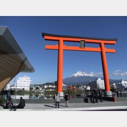 鳥居の奥に富士山（Ｃ）日刊ゲンダイ