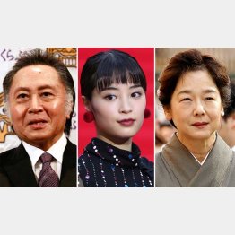 左から北大路欣也、広瀬すず、田中裕子（Ｃ）日刊ゲンダイ