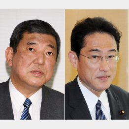 ９月の総裁選出馬が噂される石破元幹事長と岸田政調会長（Ｃ）日刊ゲンダイ