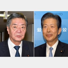 自民党竹下亘総務会長（左）と公明党山口那津男代表（Ｃ）日刊ゲンダイ