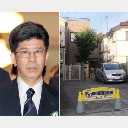 「立入禁止」の看板と佐川前長官宅（Ｃ）日刊ゲンダイ