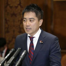 ガンガン追及（辰巳氏）／（Ｃ）共同通信社