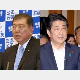 石破元幹事長と安倍首相（Ｃ）日刊ゲンダイ