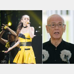 安室奈美恵と故・翁長知事（Ｃ）共同通信社