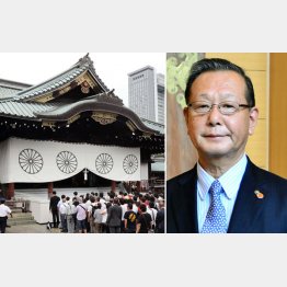 靖国神社と小堀邦夫氏（Ｃ）共同通信社