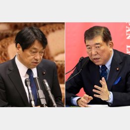 小野寺前防衛相（左）と石破氏（Ｃ）日刊ゲンダイ