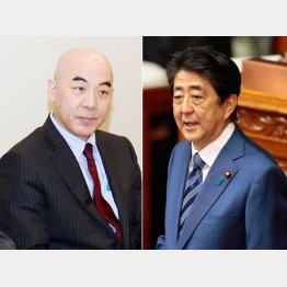 百田尚樹氏（左）と安倍首相（Ｃ）日刊ゲンダイ