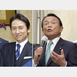 麻生副総理の“自己都合”（左は新人の元厚労官僚・武内和久候補）／（Ｃ）共同通信社