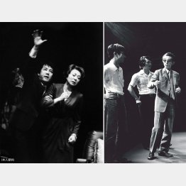 79年10月韓国ソウルで、「劇団昴」公演「海は青く深く」（左＝本人と鳳八千代。右の右端が福田恆存先生）／（提供写真）