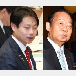 石崎議員（左）と二階幹事長（Ｃ）日刊ゲンダイ