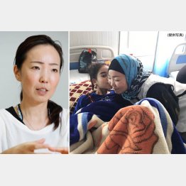 国境なき医師団の白川優子さん（2017年、イラク・モスルで＝右）／（Ｃ）日刊ゲンダイ