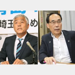 上田知事と野党４党が支援する大野元裕氏（右＝共同）と自公推薦の青島健太氏（Ｃ）日刊ゲンダイ