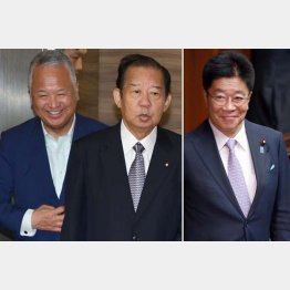 二階幹事長は留任を諦め、甘利選対委員長はニンマリ？（右は、後任最有力候補の加藤総務会長）／（Ｃ）日刊ゲンダイ