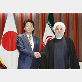 安倍首相は9月にもニューヨークでイランのロウハニ大統領と会談したが…（Ｃ）共同通信社