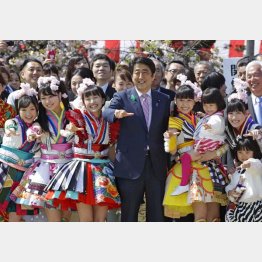 2015年の安倍首相主催「桜を見る会」／（Ｃ）日刊ゲンダイ