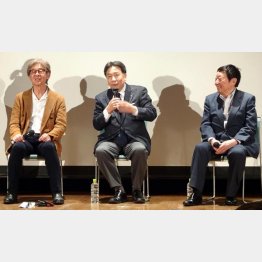 （左から）橘民義氏、枝野幸男氏、寺脇研氏（Ｃ）日刊ゲンダイ