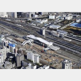 建設中の高輪ゲートウェイ駅（2019年11月16日）／（Ｃ）共同通信社