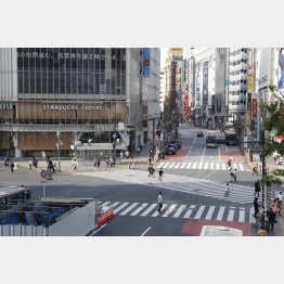 街は閑散としている（東京・渋谷）／（Ｃ）日刊ゲンダイ