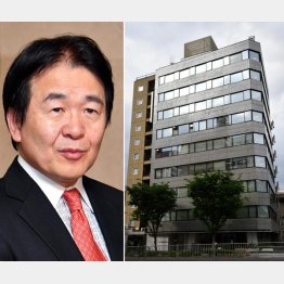 パソナグループ会長の竹中平蔵氏（左）と一般社団法人「サービスデザイン推進協議会」が入るビル（Ｃ）日刊ゲンダイ