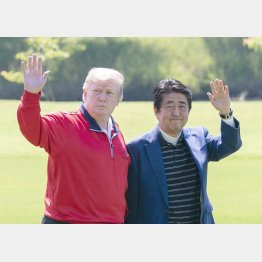 ゴルフクラブを背負った“カモ”(C)JMPA