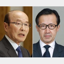 元警察官僚コンビ（左から杉田和博官房副長官と北村滋国家安全補償局長）／（Ｃ）共同通信社