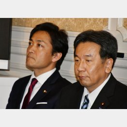 そんなにお山の大将でいたいのか（左から玉木雄一郎国民民主代表、枝野幸男立憲民主代表）／（Ｃ）日刊ゲンダイ