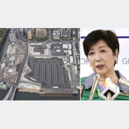 築地市場の跡地は東京ドーム５個ぶん！（小池都知事＝右）／（Ｃ）共同通信社