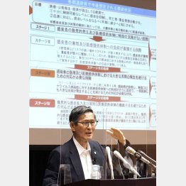 6指標を発表した分科会の尾身会長(C)共同通信社