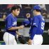 球団14年ぶりの3試合連続完投勝利の大野雄（左）／（Ｃ）共同通信社