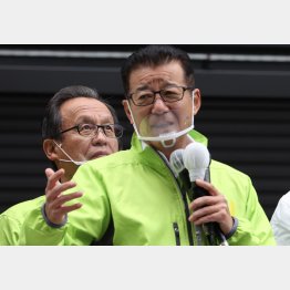 論点ズラシのごまかしトーク（街頭演説する松井一郎大阪市長）／（Ｃ）日刊ゲンダイ