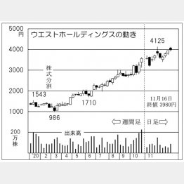 「ウエストホールディングス」の株価チャート（Ｃ）日刊ゲンダイ